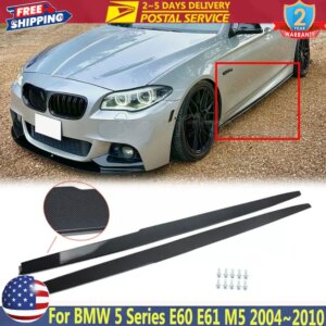 Gloss Black Side Skirts Panels Extension Lip For BMW 5 Series E60 E61 M5 2004~2010 Extension Panel Splitters Diffuser Bodykits