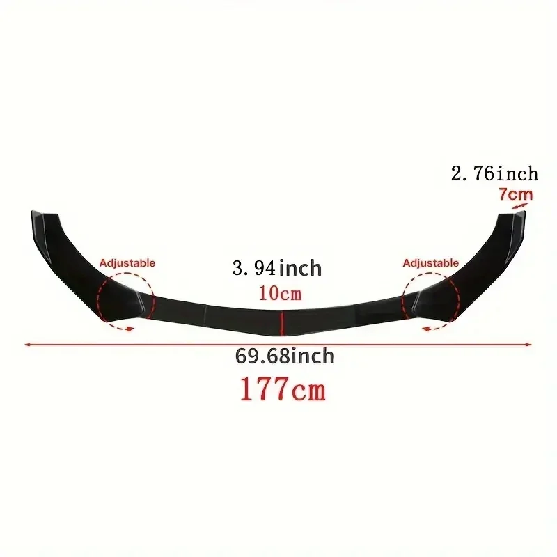 5 Pieces Universal Car Front Bumper Lip Body Kit Spoiler Splitter ABS Bumper Canard Lip Splitter Universal Car Accessories - Image 5