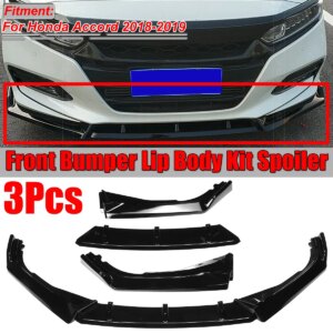 Glossy Black Car Front Bumper Lip Diffuser Spoiler Body Kit Protector Cover Trim Deflector Lips For Honda For Accord 2018-2019
