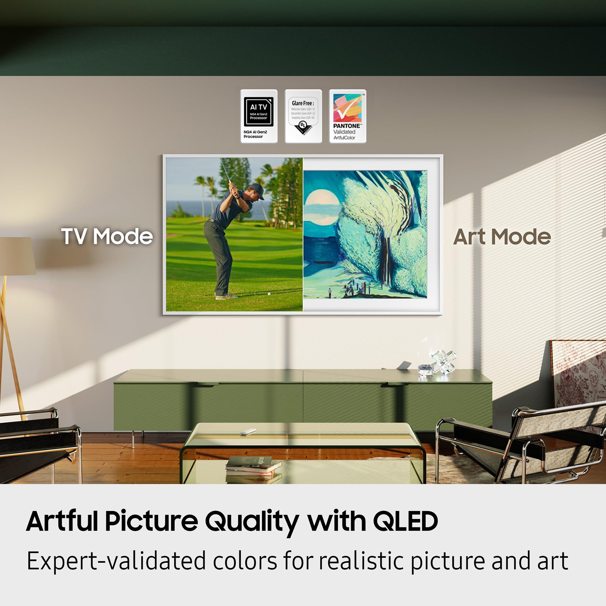Samsung 65-Inch Class The Frame LS03F 4K QLED Smart TV (2025 Model) Slim Fit Wall Mount, Modern Frame Design, NQ4 AI Gen2 Processor, Art Mode, Artful Picture Quality, Samsung Vision AI, Alexa Built-in - Image 6
