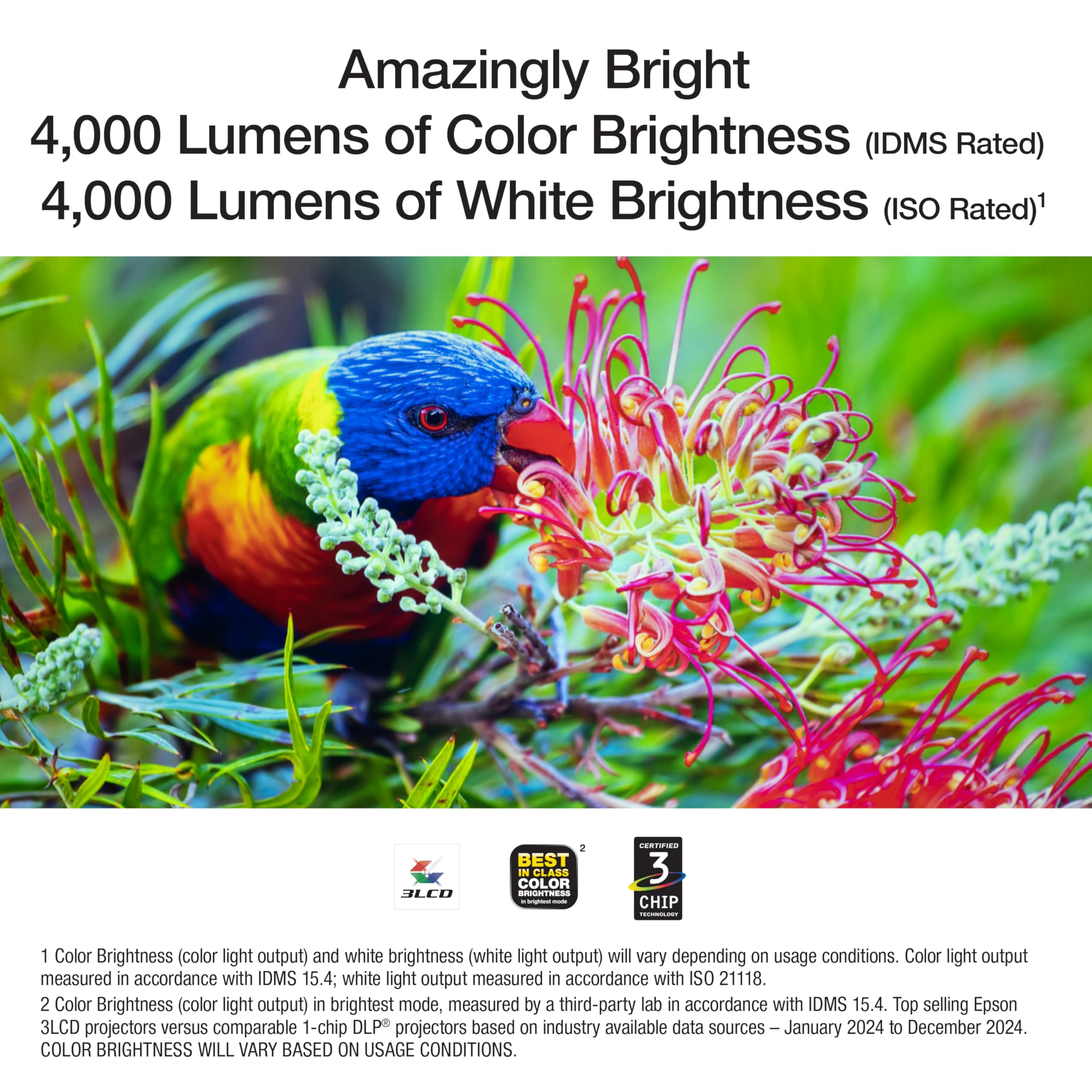 Epson Home Cinema 980 3-Chip 3LCD 1080p Projector, 4,000 Lumens Color and White Brightness, Streaming/Gaming/Home Theater, Built-In Speaker, Auto Picture Skew, 16000:1 Contrast, 2 HDMI Ports - Image 6