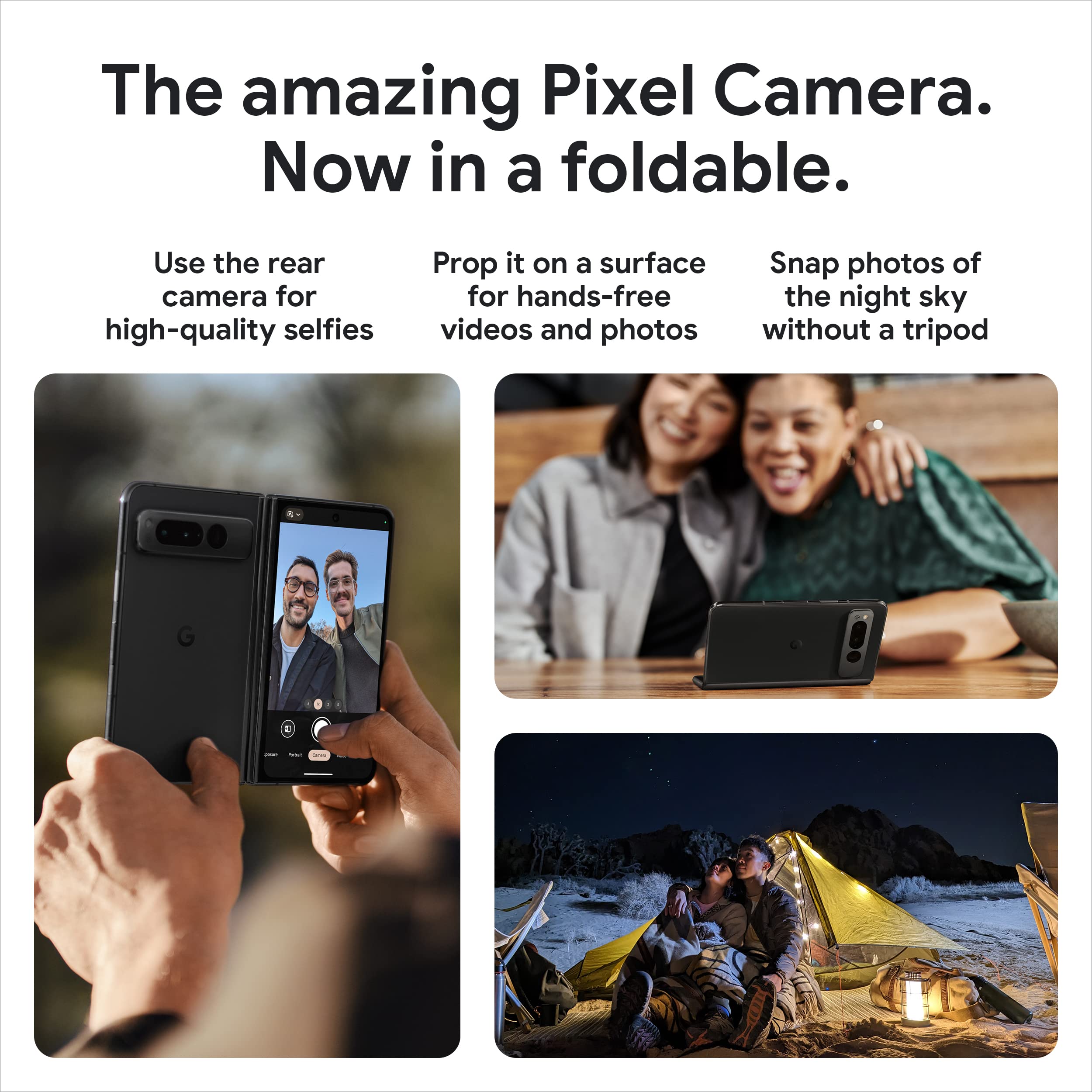Google Pixel Fold - Unlocked Android 5G Smartphone with Telephoto Lens and Ultrawide Lens - Foldable Display - 24-Hour Battery - Obsidian - 256 GB - Image 12