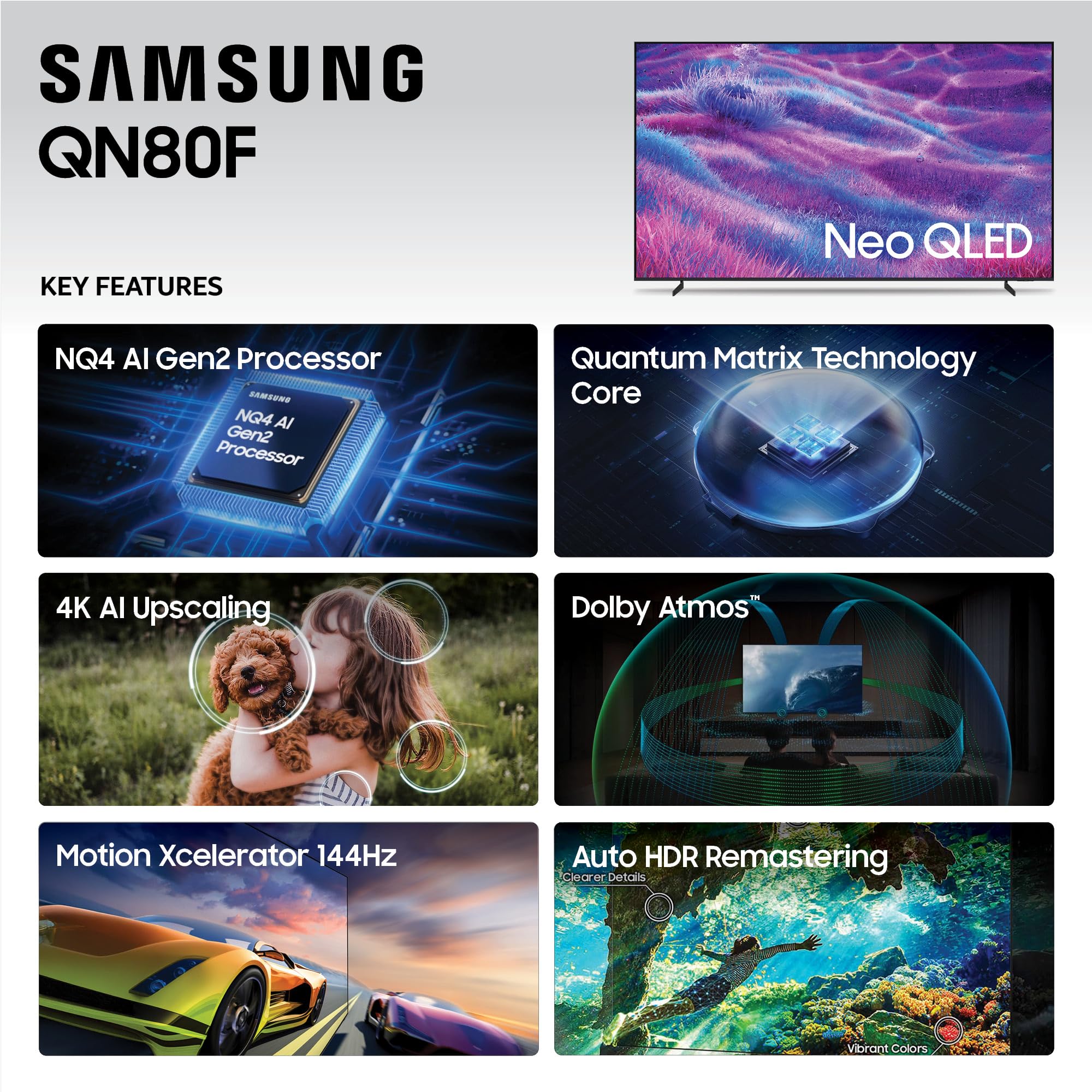 Samsung 65-Inch Class Neo QLED 4K QN80F Series, Vision AI, Mini LED Smart TV (2025 Model, 65QN80F) Neo Quantum HDR, Object Tracking Sound Lite w/Dolby Atmos, NQ4 AI Gen2 Processor, Alexa Built-in - Image 12