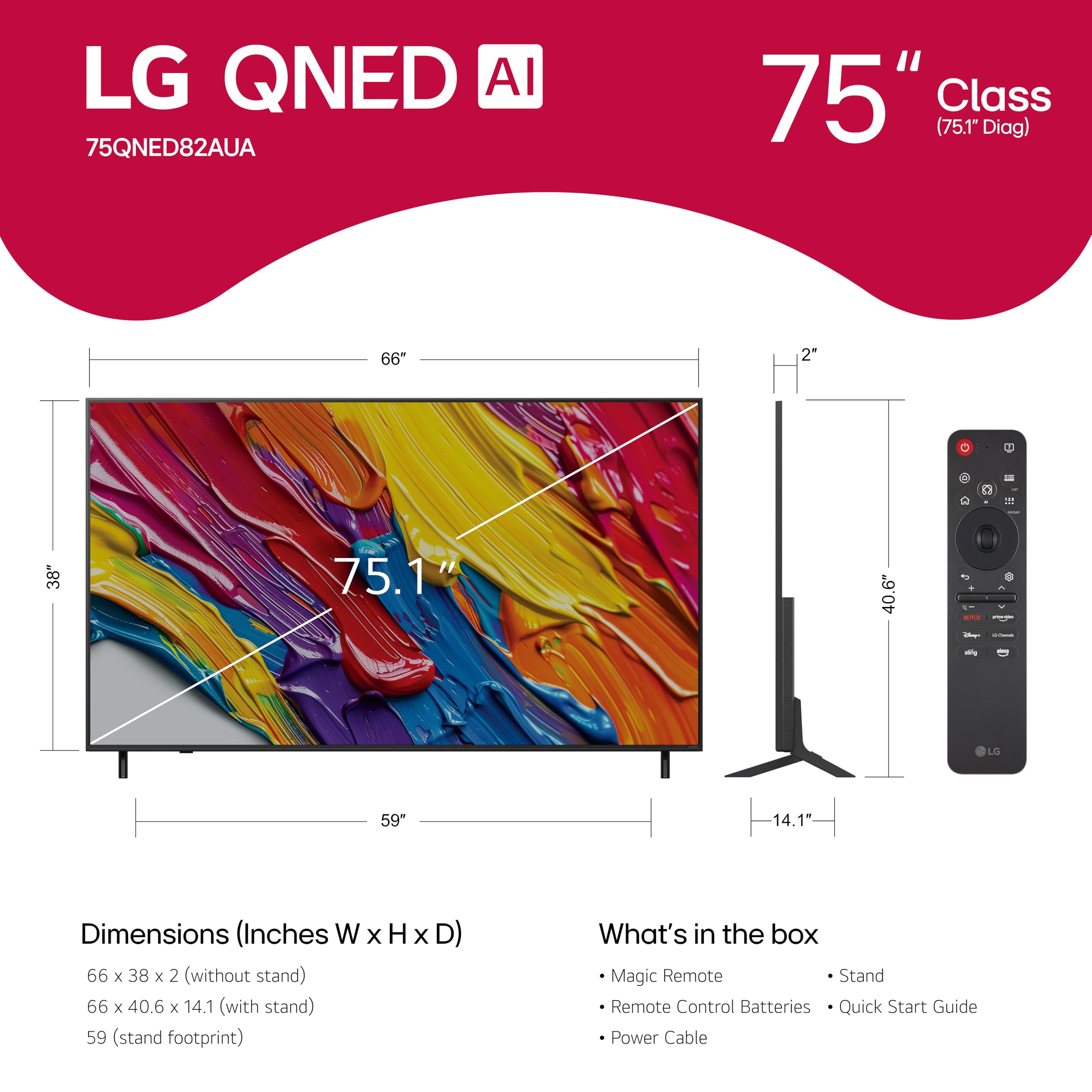 LG 75-Inch Class QNED AI 4K QNED82A Series Smart TV w/AI Sound, HDR10, 4K Super Upscaling, Filmmaker Mode, Wow Orchestra, Alexa Built-in (75QNED82AUA, 2025) - Image 17