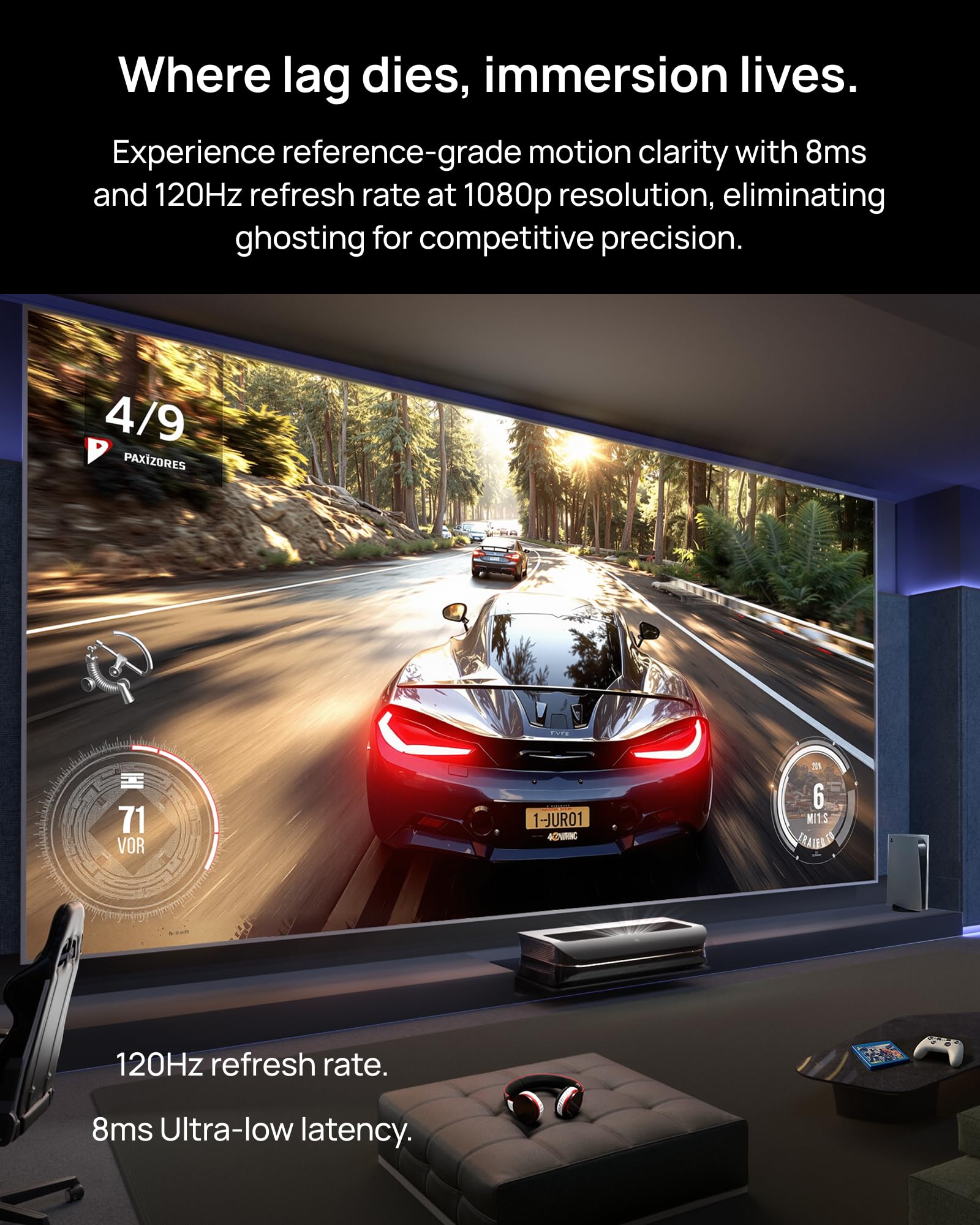 AWOL VISION LTV-3000 Pro 4K 3D Ultra Short Throw Triple Laser Projector, Dolby Vision & Atmos, HDR10+, 150" UST Laser TV Home Theater Projector - Image 5