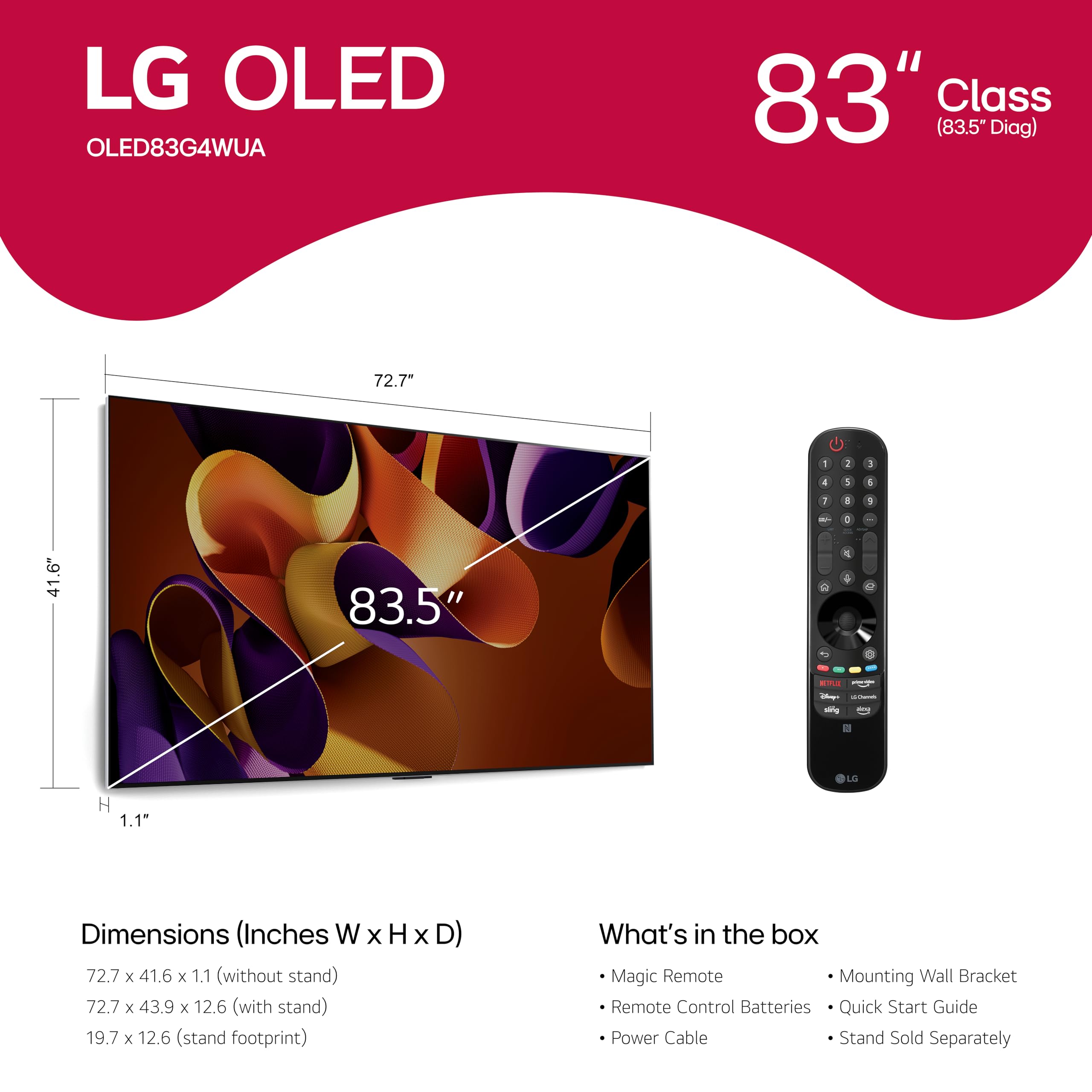 LG 83-Inch Class OLED evo G4 Series Smart TV 4K Processor Flat Screen with Magic Remote AI-Powered with Alexa Built-in (OLED83G4WUA, 2024) - Image 20