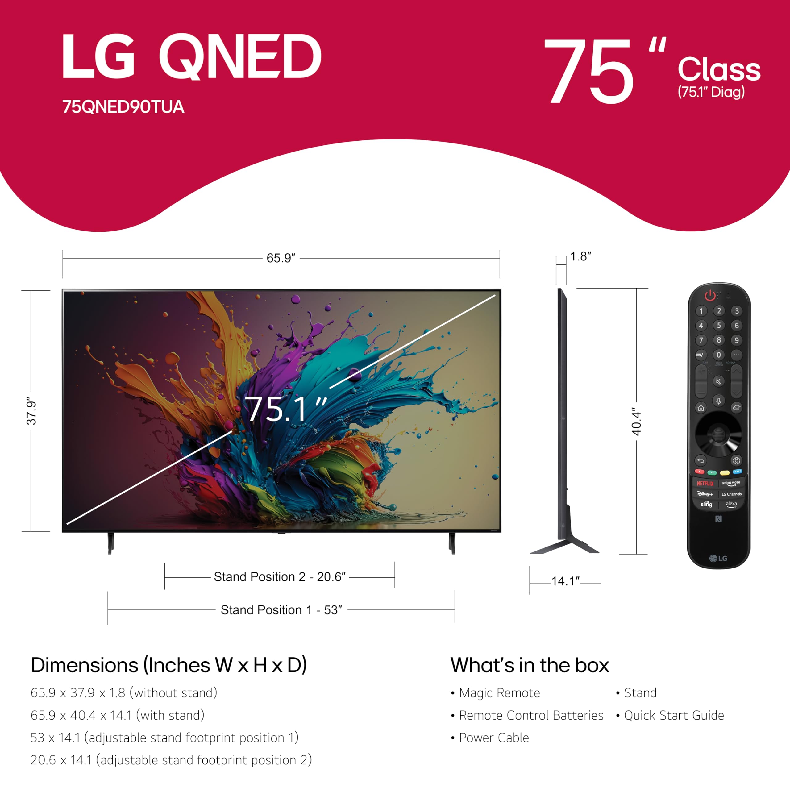 LG 75-Inch Class QNED90T Series Mini LED Smart TV 4K Processor Flat Screen with Magic Remote AI-Powered with Alexa Built-in (75QNED90TUA, 2024) - Image 15
