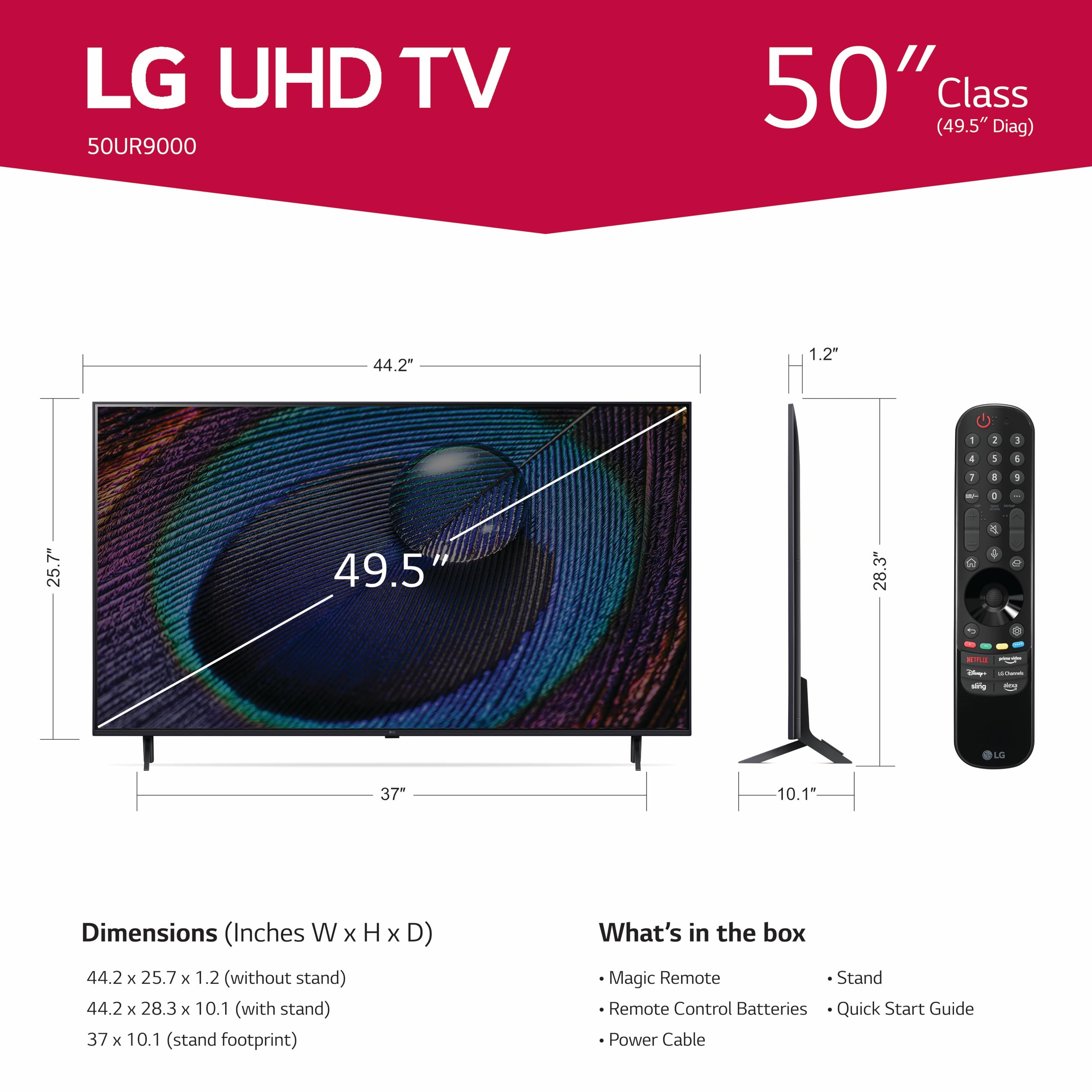 LG 50-Inch Class UR9000 Series Alexa Built-in 4K Smart TV (3840 x 2160),Bluetooth, Wi-Fi, USB, Ethernet, HDMI 60Hz Refresh Rate, AI-Powered 4K - Image 14