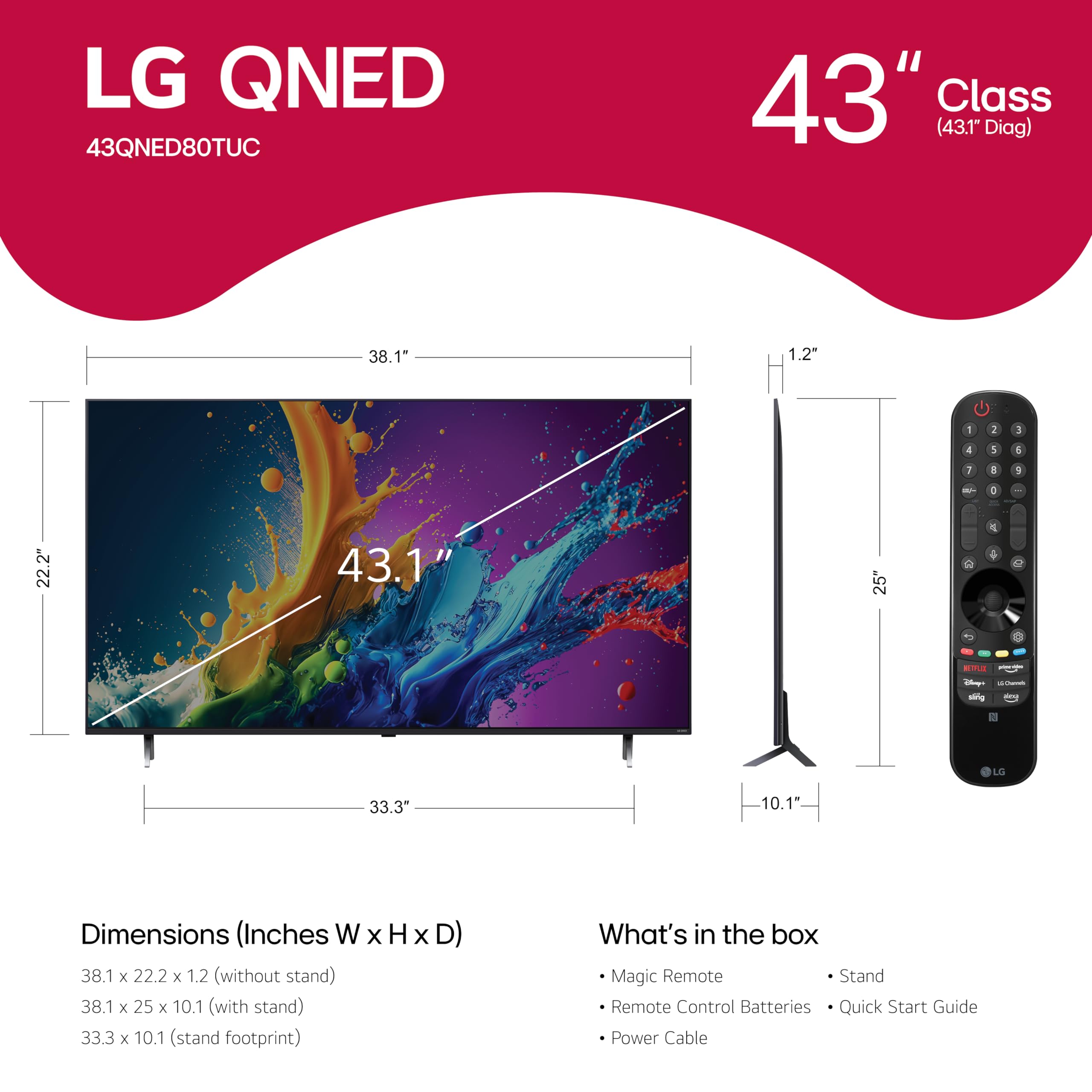 LG 43-Inch Class QNED80T Series LED Smart TV 4K Processor Flat Screen with Magic Remote AI-Powered with Alexa Built-in (43QNED80TUC, 2024) - Image 14