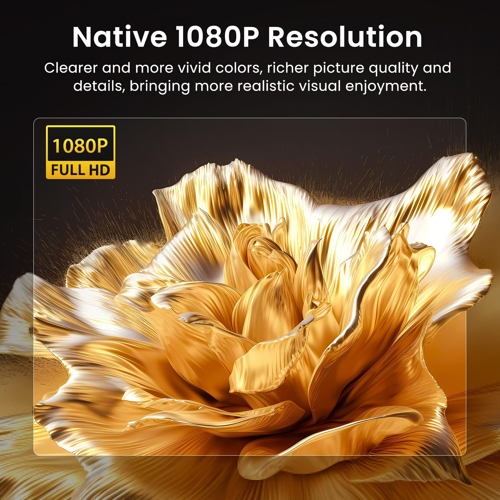 HAPPRUN Native 1080P Bluetooth Mini Projector, Full HD Portable Outdoor Movie Projector with Built-in Speaker, Compatible with Smartphone, HDMI, USB, AV, Fire Stick, PS5 for Home, Bedroom, Outdoor Use - Image 9