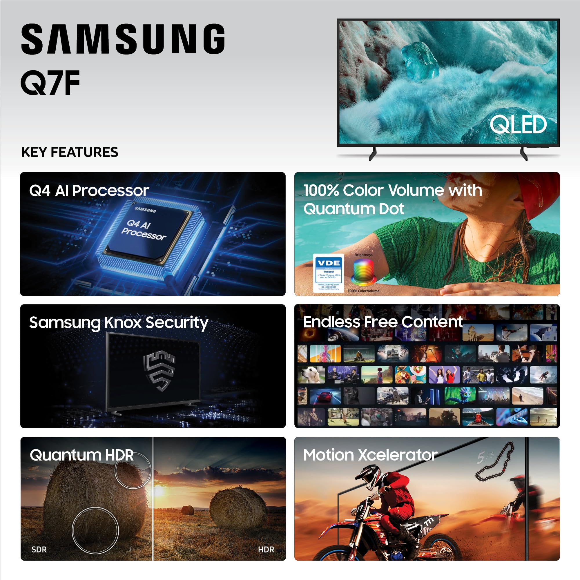 Samsung 50-Inch Class QLED Q7F Series Samsung Vision AI Smart TV (2025 Model, 50Q7F) Quantum HDR, Object Tracking Sound Lite, Q4 AI Gen1 Processor, 4K upscaling, Gaming Hub, Alexa Built-in - Image 11