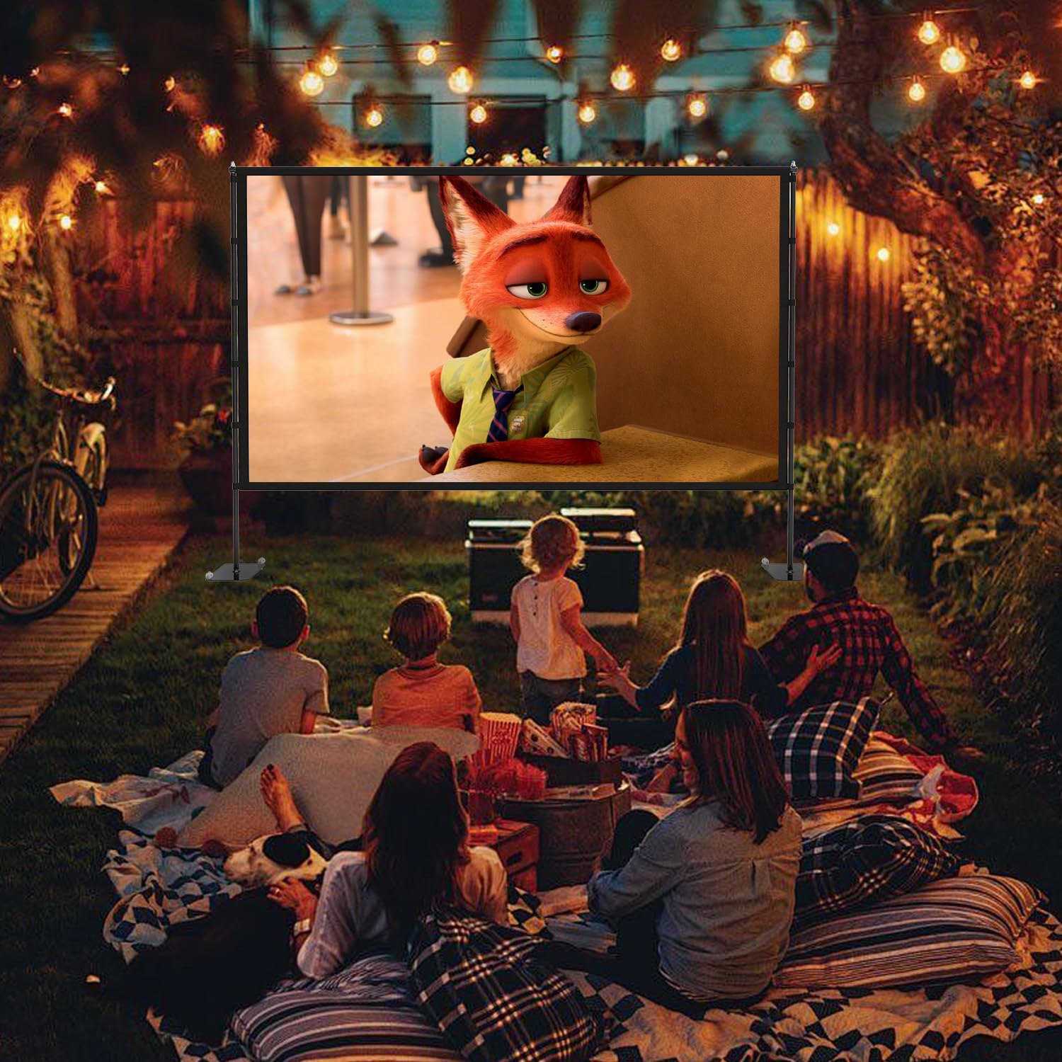 Outdoor Projector Screen with Stand - 120 inch Portable Projector Screens Indoor Outdoor Projector Screen 16:9 4K HD Outdoor Movie Screen with Carry Bag,Enioy Home Theater Projection Screen. - Image 8