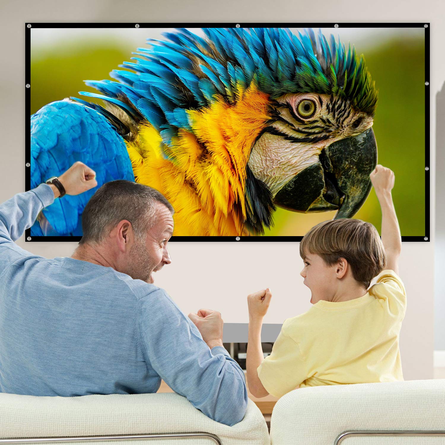 Mdbebbron 120 inch Projector Screen 16:9 Foldable Anti-Crease Portable Projector Movies Screens for Home Theater Outdoor Indoor Support Double Sided Projection - Image 3