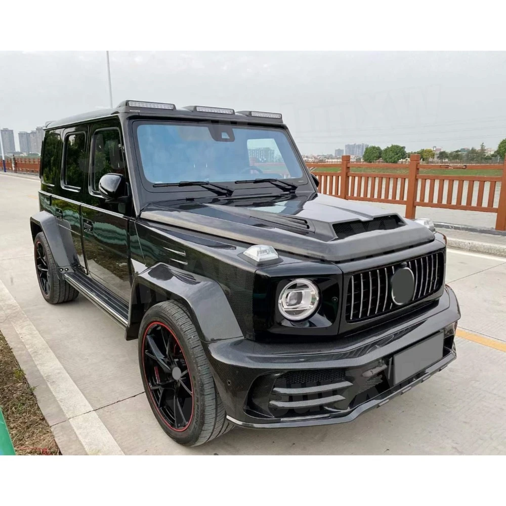 Dry Carbon Fiber Body Kits for Benz W464 G350 G500 G63 2019-2024 Front Lip Rear Diffuser Trunk Lip Spoiler Side Skirt