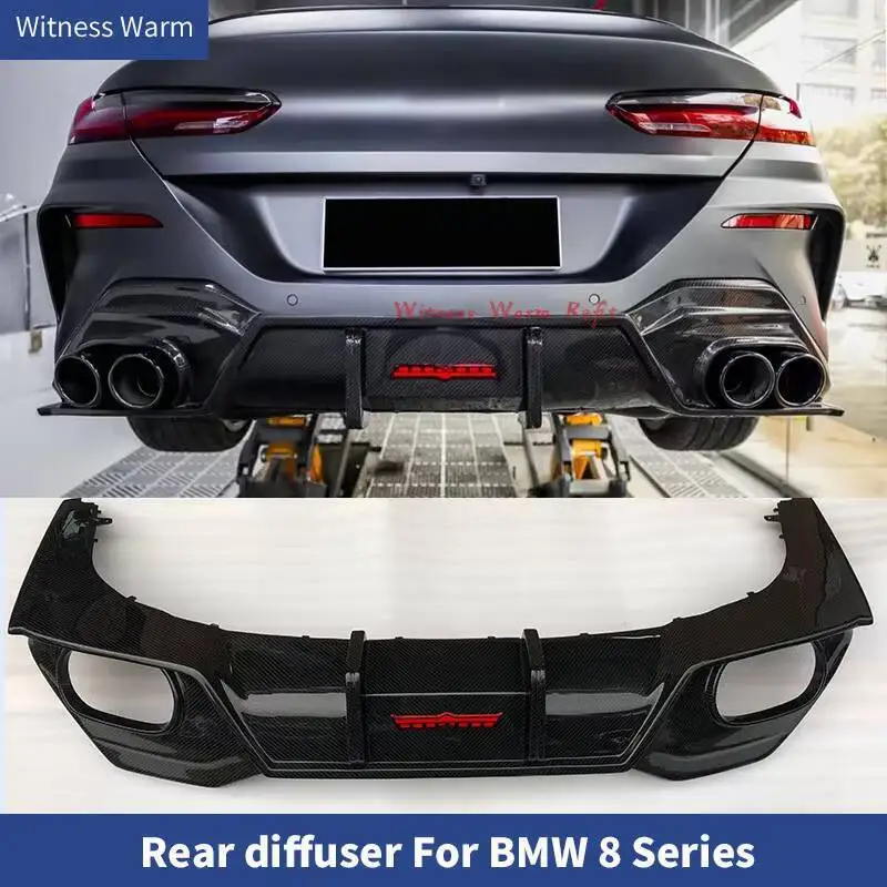 Bmw 8 Series 840i 4-door High Quality Dry Carbon Rear Diffuser Lip with Tail Pipes Car Styling Car Body Kit 2019