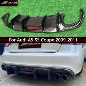 For Audi A5 S5 Coupe 2009-2011 Sports Carbon Fiber Back lip Car Bumper Diffuser Rear Splitters Car Accessories body kit