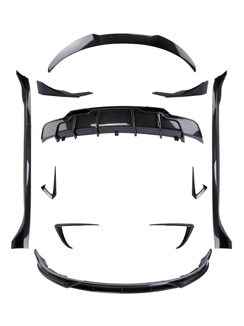 Carbon Fiber Bodykit Rear Spoiler Diffuser Front Lip Bumper Side Skirt Aero Kit Accessories For Tesla Model Y 3 2016-2023 2024 - Image 2