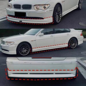 Unpainted Car Front Rear Lip Shovel Side Skirt Assembly For BMW 7 Series E66 2002-2008 Modified ABS Auto Accessories