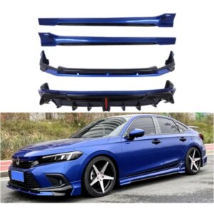 For Honda Civic Sedan 11th  2022 2023 2024 ABS Bumper Front Lip Rear Trunk Diffuser Spoiler Side Skirt Body Kit