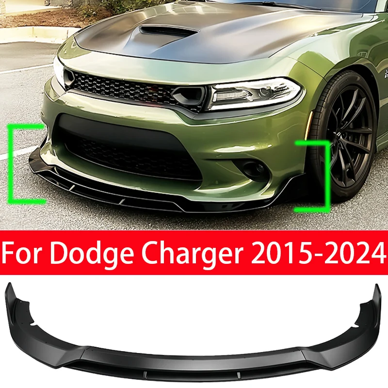 4pcs Car Front Bumper Lip Diffuser Spoiler BodyKit Splitter for Dodge Charger SRT 2015-2024