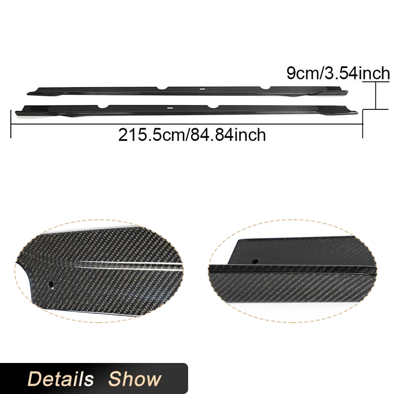 Car Side Skirts for KIA Stinger GT EX Hatchback 4-Door 2018-2023 Side Door Bumper Apron Lip Extensions Body Kits Carbon Fiber - Image 5
