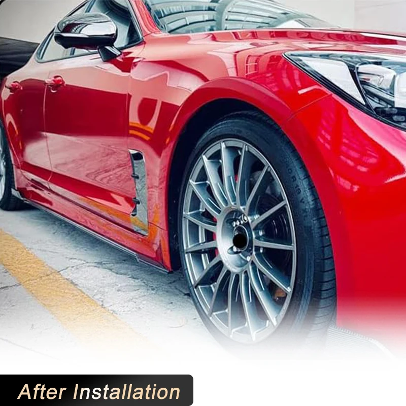 Car Side Skirts for KIA Stinger GT EX Hatchback 4-Door 2018-2023 Side Door Bumper Apron Lip Extensions Body Kits Carbon Fiber - Image 3