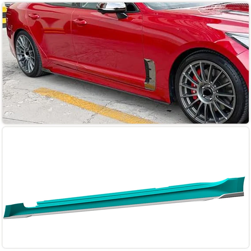 Car Side Skirts for KIA Stinger GT EX Hatchback 4-Door 2018-2023 Side Door Bumper Apron Lip Extensions Body Kits Carbon Fiber - Image 2