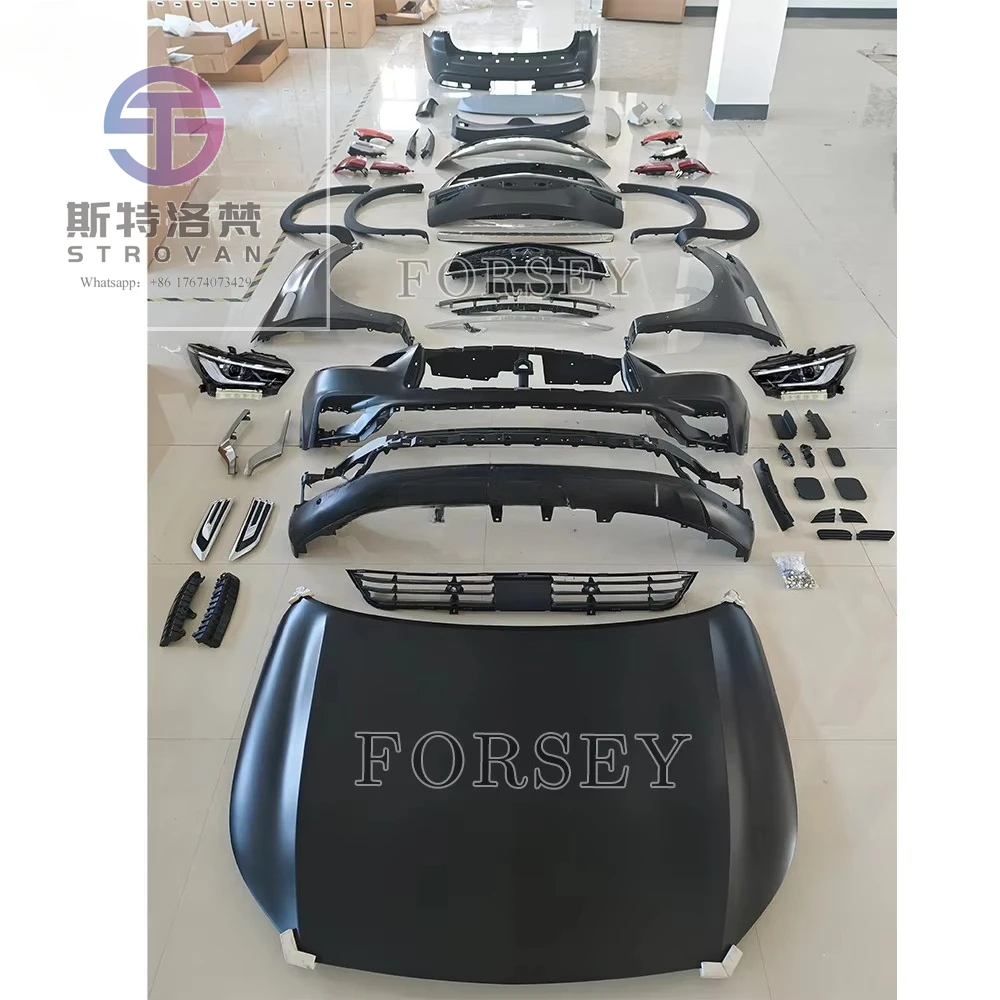Car Bodykit for Infiniti QX80 2016 Upgrade to 2019 Front&Rear Bumper Front Lip Auto Body Systems with Headlamp and Rearlamp