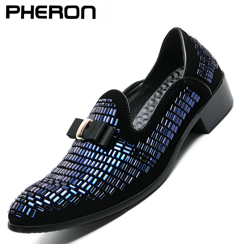 Men Evening formal Dress Rhinestone Shoes Loafers Casual Prom Wedding Party Leather slip on Shoes Men Silver Plus Size 48 - Image 2