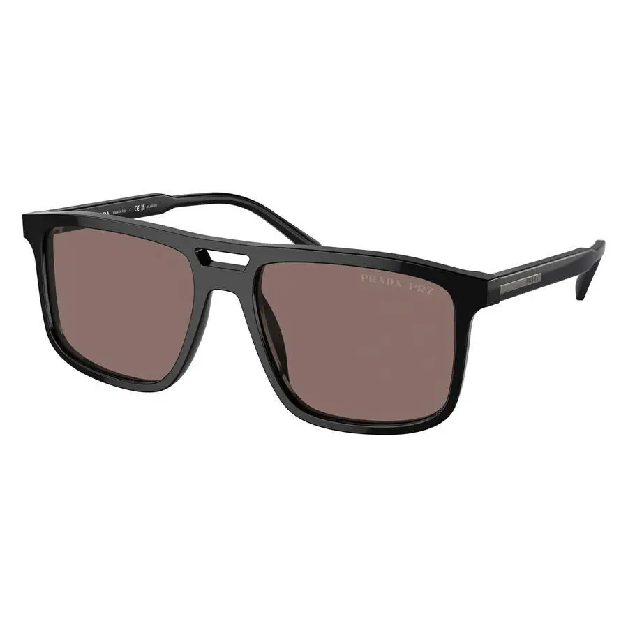 Prada | Polarized Brown Square Men's Sunglasses PR A22S 16K30H 58