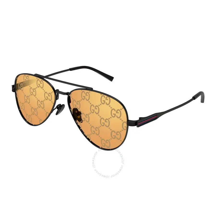 Gucci | Orange Logo Pilot Men's Sunglasses GG1874S 005 57