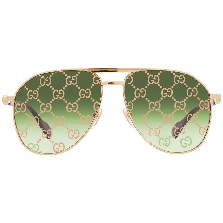 Gucci | Green Logo Pilot Men's Sunglasses GG1220S 004 59