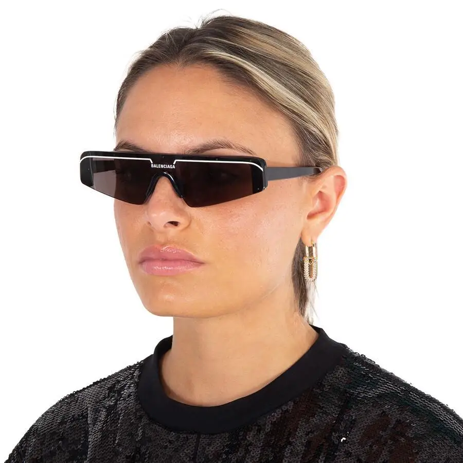 Balenciaga | Gray Shield Unisex Sunglasses BB0003S 001 99 - Image 2