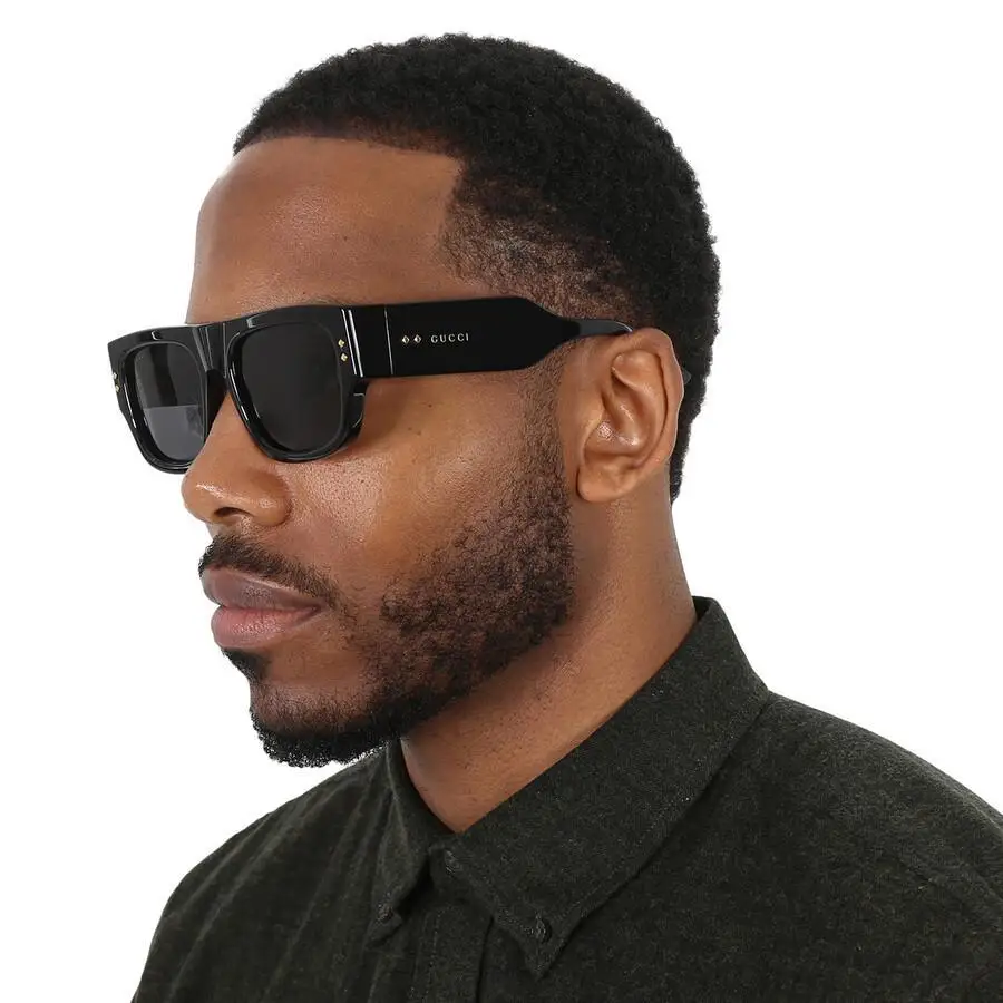 Gucci | Grey Square Men's Sunglasses GG1262S 001 54 - Image 2
