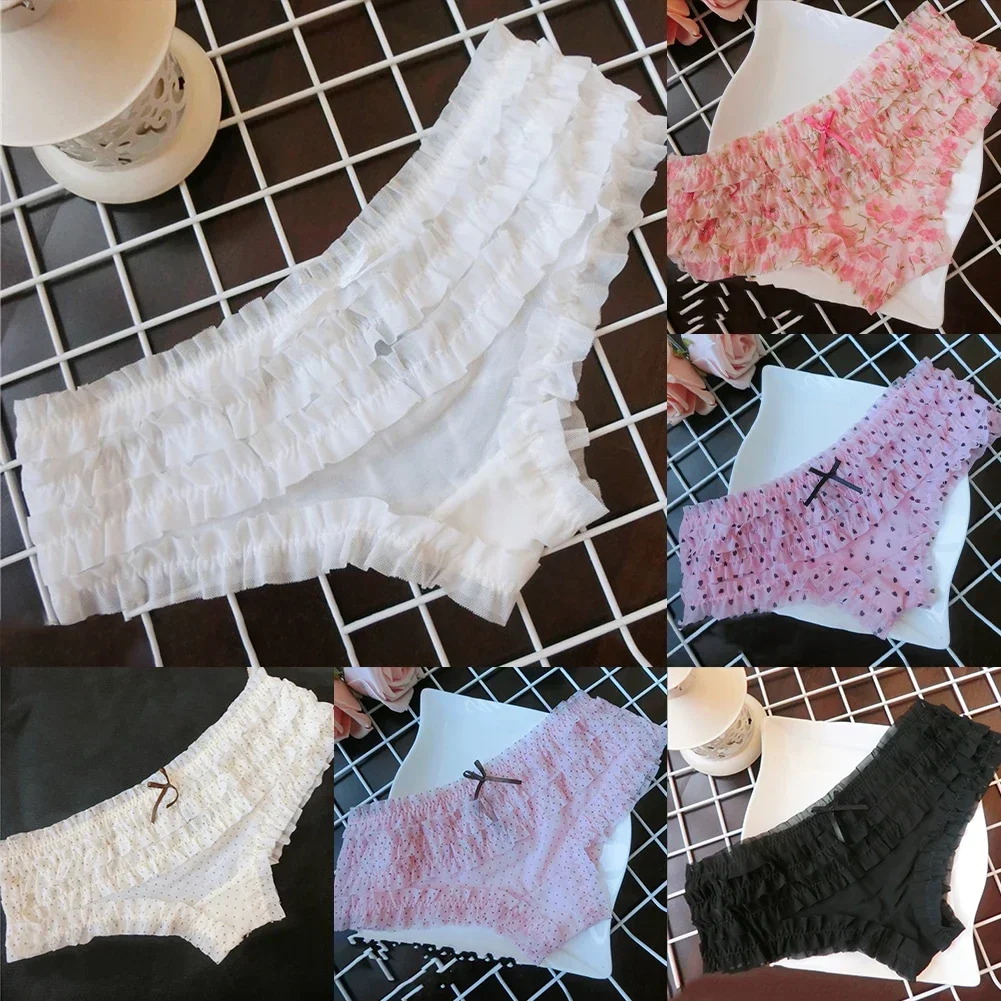Women's Panties Underwear Cake Layer Lace Briefs Sexy Mesh Breathable Cozy Underpant - Image 6