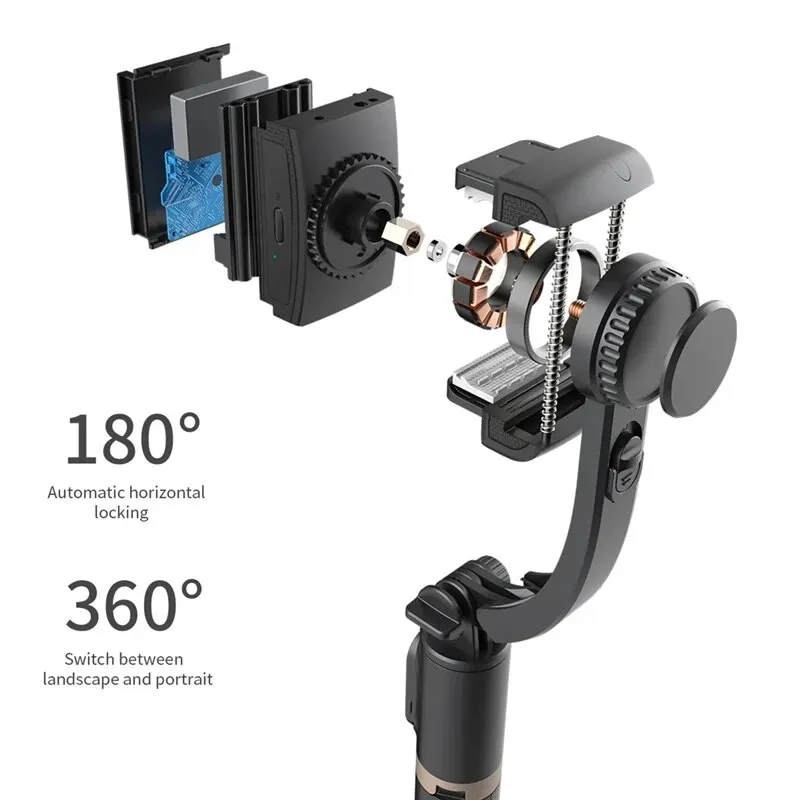 Q08 Handheld Gimbal Stabilisateur Estabilizador Selfie Stick Fill Light Smartphone Action Kameralar Bluetooth Tripod Gymba - Image 5