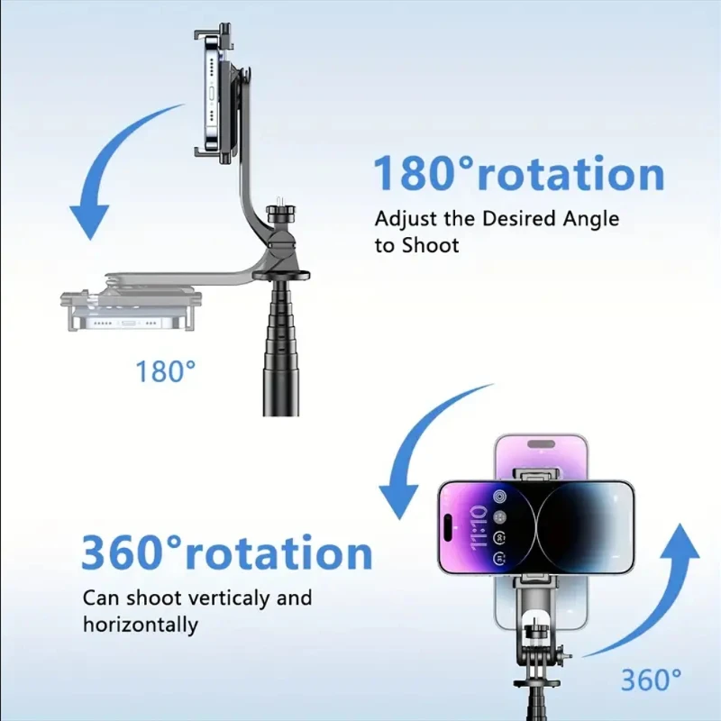W&O C01 Telescopic Selfie Stick Tripod Monopod Stand Mobile Phone Support Wireless Gimbal Stabilizer For iPhone Android Holder - Image 3