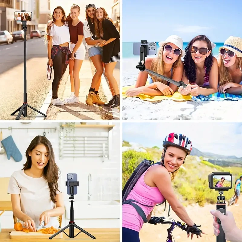 W&O C01 Telescopic Selfie Stick Tripod Monopod Stand Mobile Phone Support Wireless Gimbal Stabilizer For iPhone Android Holder - Image 6