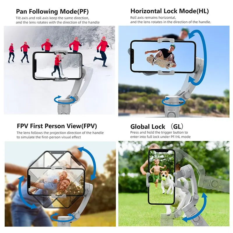 AXNEN HQ3 3-Axis Gimbal Stabilizer for Smartphone Handheld Phone Video Record, Android iPhone Tiktok Vlog Cellphone Stabilizer - Image 5