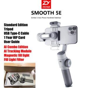 New ZHIYUN SMOOTH 5E Gimbal 3-Axis Phone Handheld Stabilizer Portable Selfie Stick∴Smartphone for iPhone 17 Pro Max Xiaomi