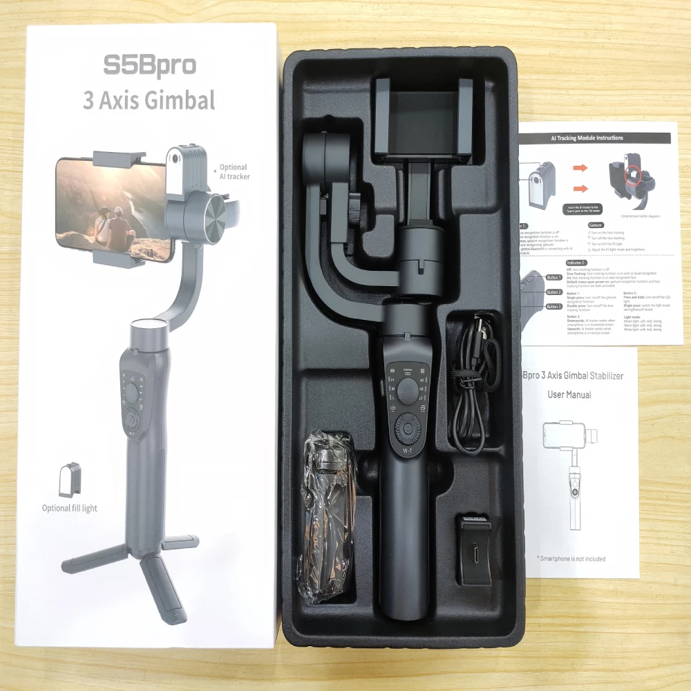 3 Axis Phone Gimbal Selfie Stick Camera Stabilizer Multifunctional Ai Face smart 360°Auto Tracking Gimbal m02 With Fill Light - Image 5