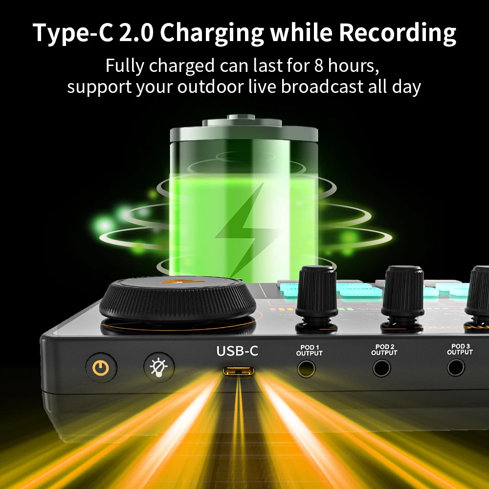 MaonoCaster Audio Interface Podcast Studio Sound Card Kit with Microphone for Live Streaming Recording Youtube PCPhone,AM200-S1 - Image 3