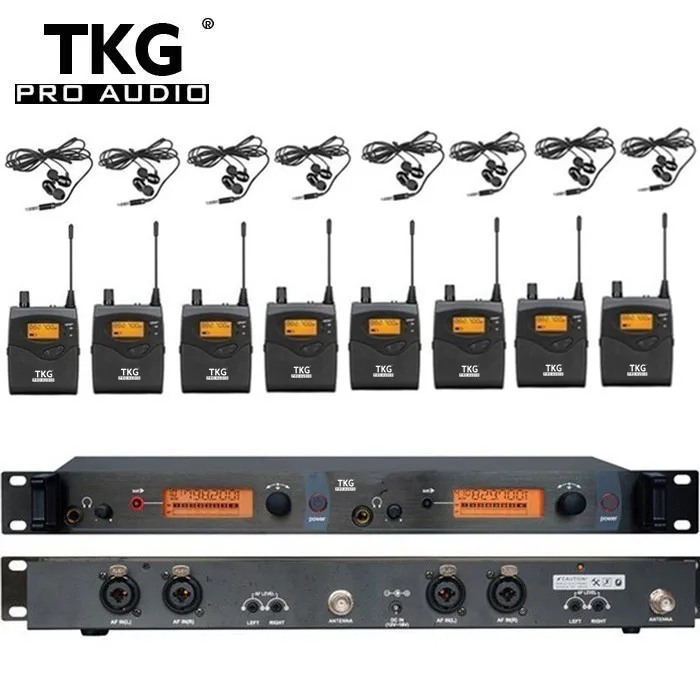 TKG Mono Ear Monitoring System in-ear IEM SR2050 Professional UHF Wireless 8 Receivers in ear monitor system for band drummer