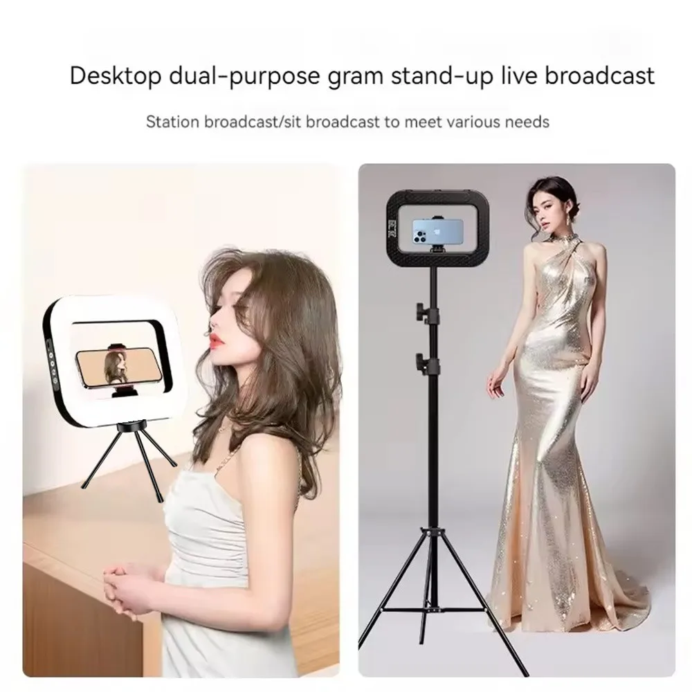 New Handheld Ring LED Rechargeable Fill light Portable Mobile Phone Live Broadcast Photography Desktop Rabbit Cage Selfie Light - Image 6