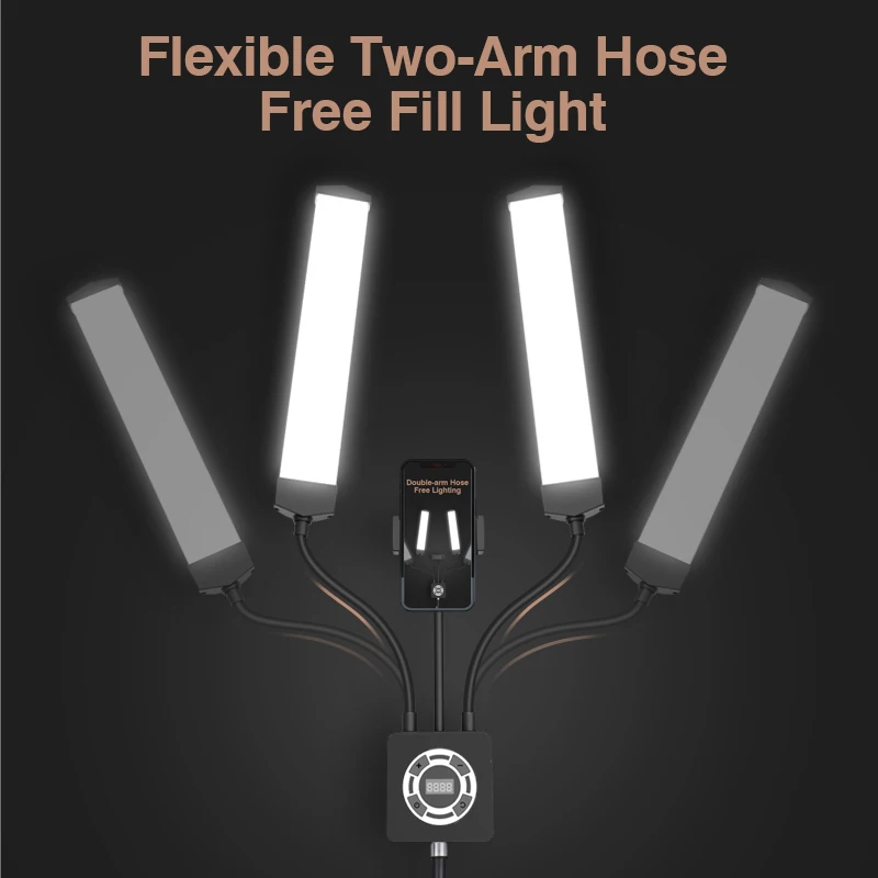 Professional 40W Photographic Beauty Double Arm Lamp with Tripod Eyelash Tattoo Salon Bed Video Fill Ring Lighting - Image 5