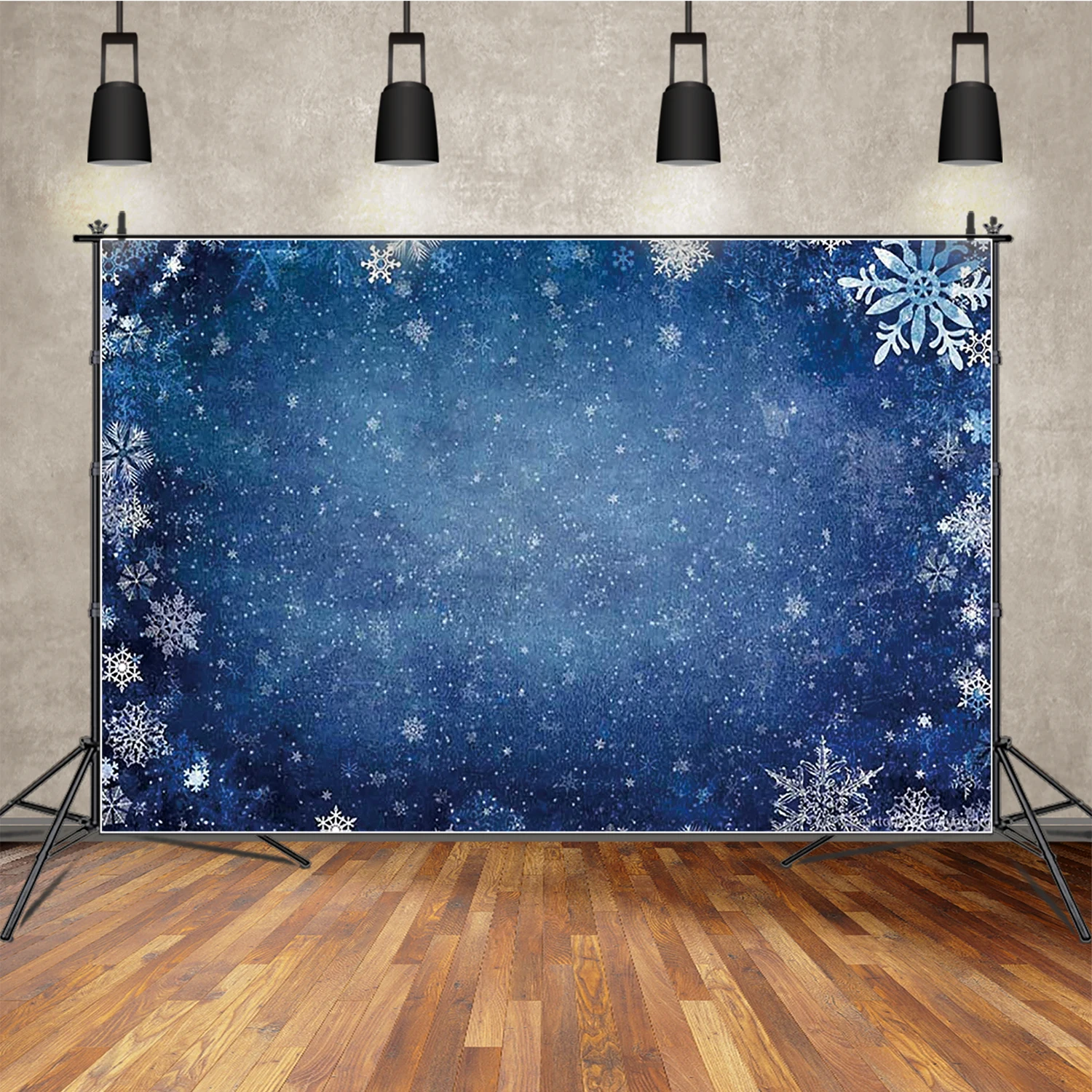 MOON.QG Winter Blue Snowflake Bokeh Backdrops for Photography Photo Background Birthday Decoration Wedding Christmas Home Wall - Image 3