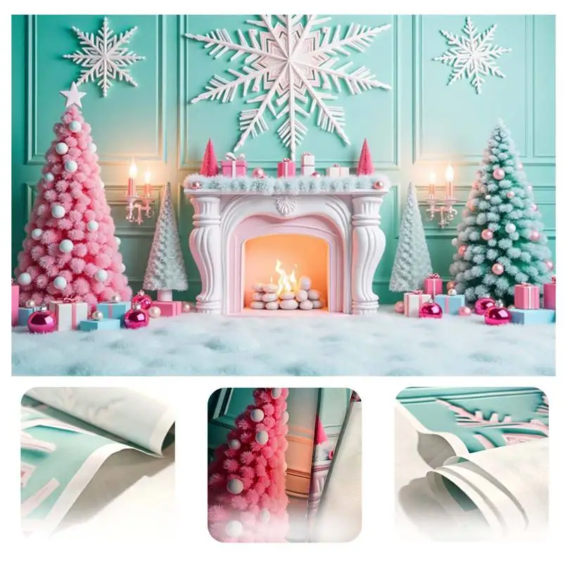 MOON.QG Winter Blue Snowflake Bokeh Backdrops for Photography Photo Background Birthday Decoration Wedding Christmas Home Wall - Image 6