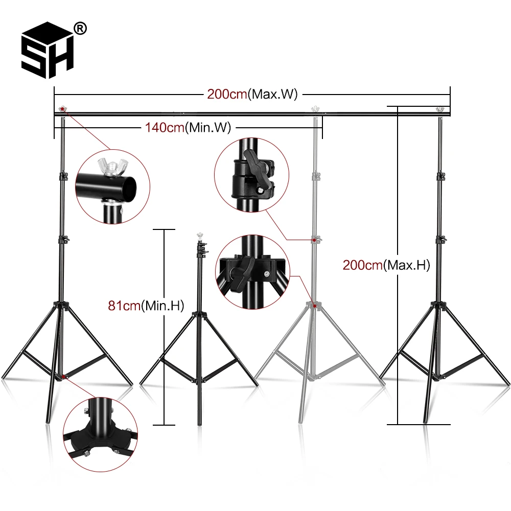 2X2 2X3 2.6X3M Background Stand Photography Photo Studio Green Screen Backdrops Chromakey Support System Frame Video for Parties - Image 3