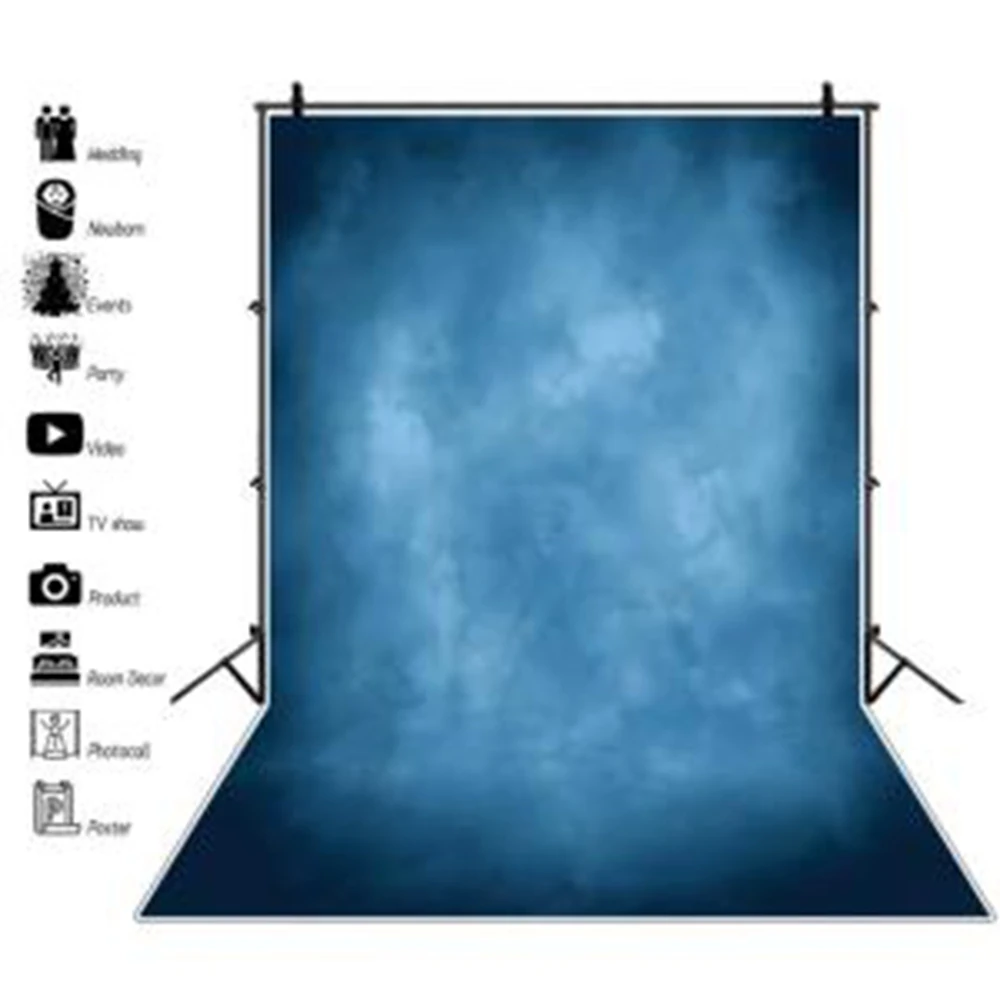 Abstract Texture Solid Color Blue Backdrops Newborn Baby Kids Adult Pets Art Portrait Photography Background for Photo Studio - Image 4