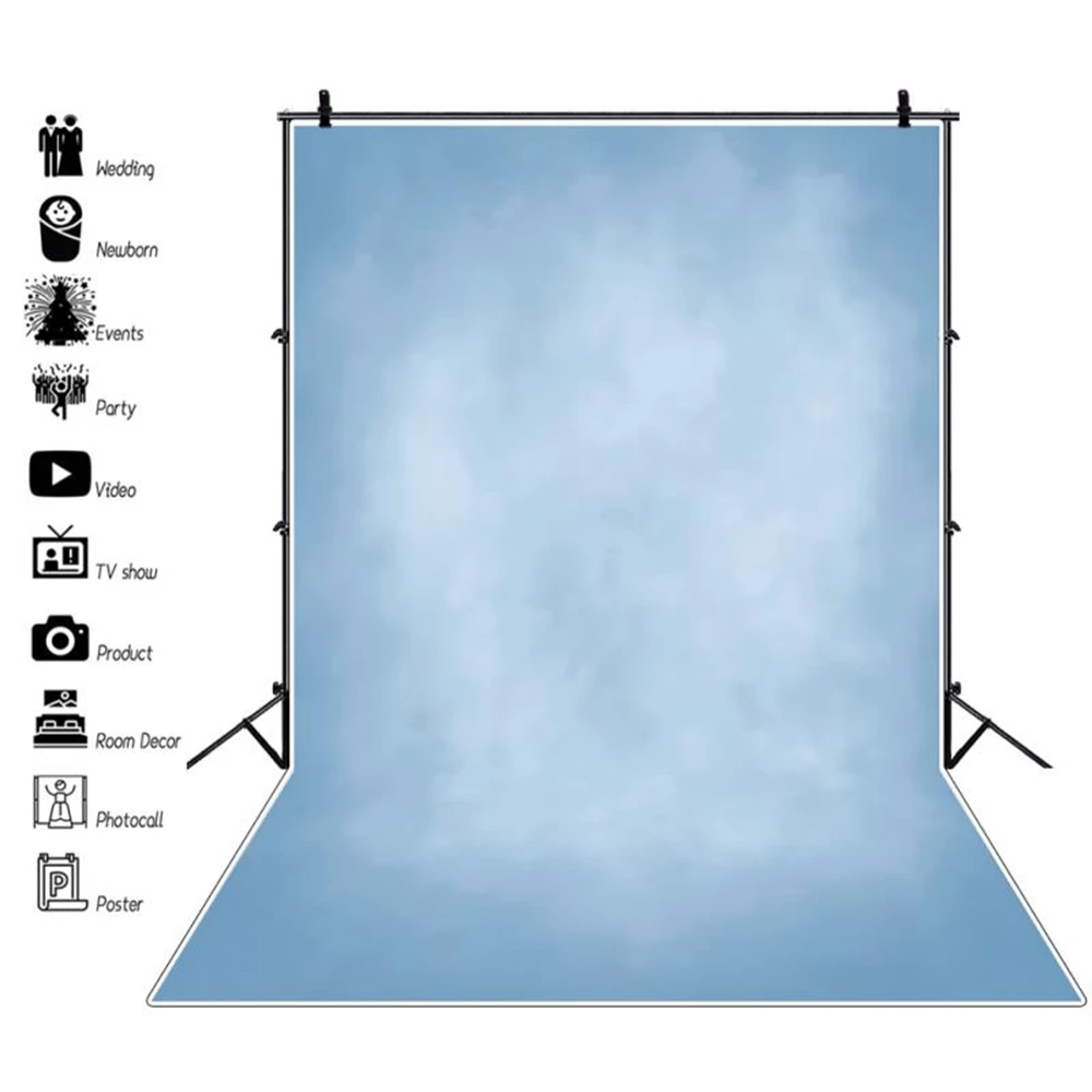 Abstract Texture Solid Color Blue Backdrops Newborn Baby Kids Adult Pets Art Portrait Photography Background for Photo Studio - Image 5